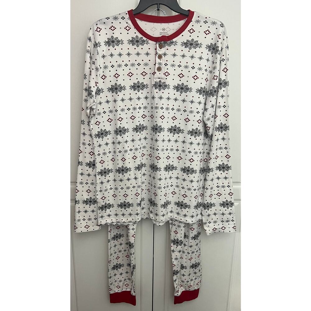 Honest Organic Cotton Men's Holiday Pajama Set in Jumbo Fair Isle Size XL NWOT